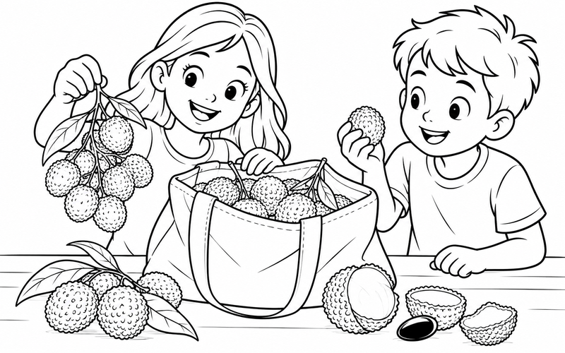 Tranh tô màu túi đi chợ đựng vải