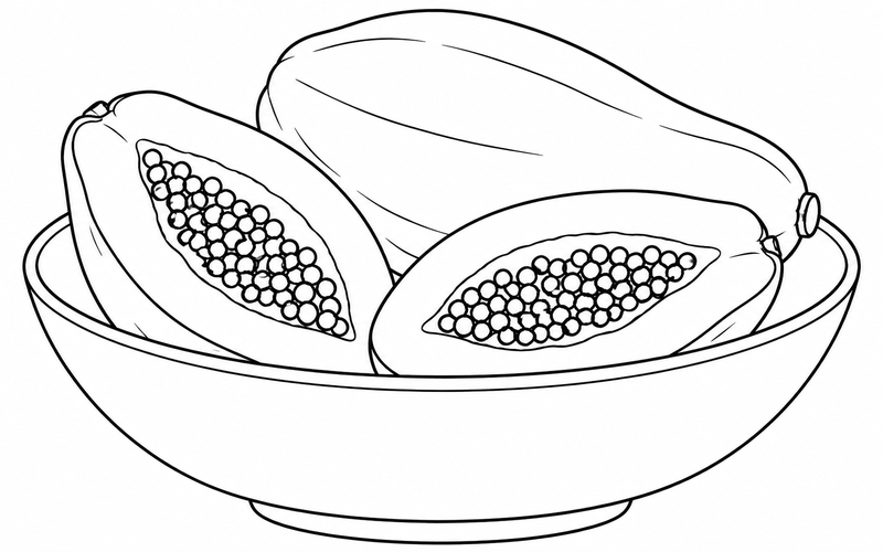 Tranh tô màu bát đu đủ