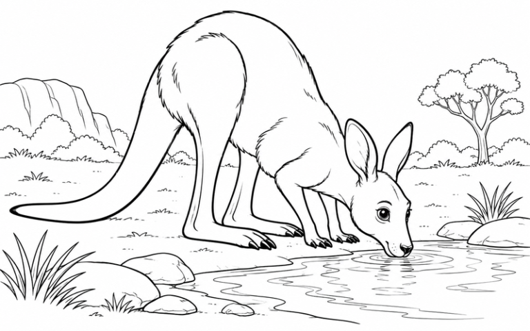 36 Tranh Tô Màu Con Kangaroo Với Đôi Chân Nhảy Nhót