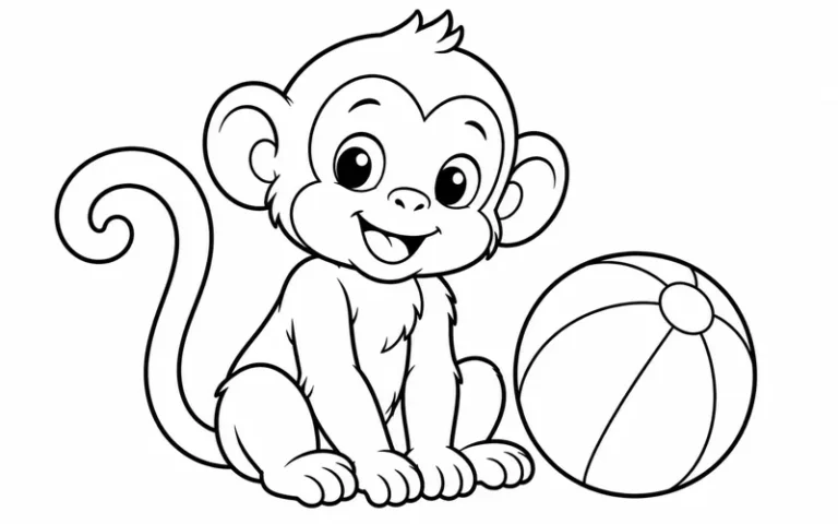 Tranh Tô Màu Con Khỉ: 38 Cảnh Vui Cùng Chiếc Đuôi Cong