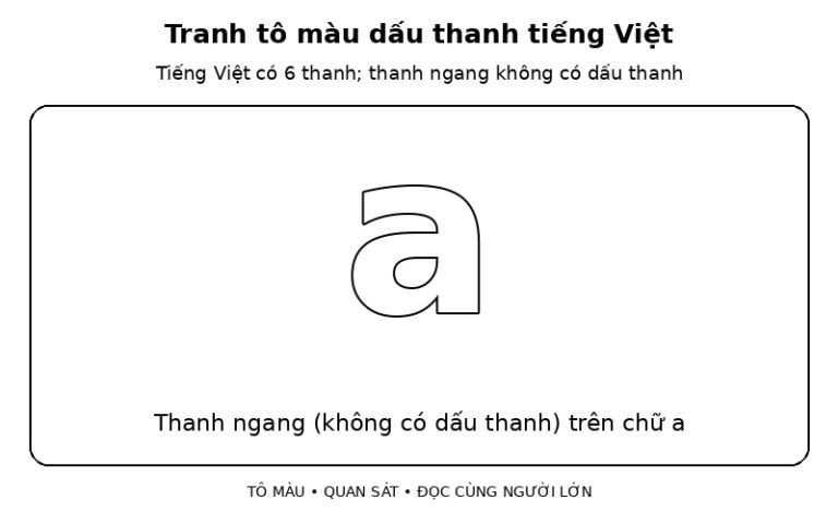 33 Tranh Tô Màu Dấu Thanh Tiếng Việt Qua Tiếng Quen Thuộc