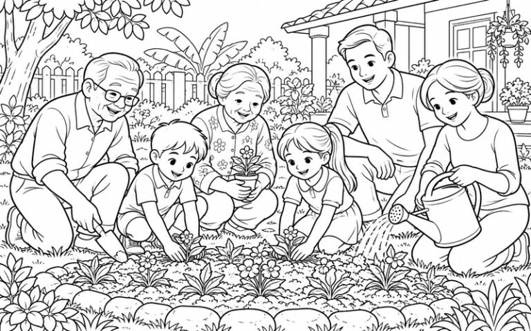 Tranh Tô Màu Gia Đình Ba Thế Hệ: 31 Khung Cảnh Sum Vầy