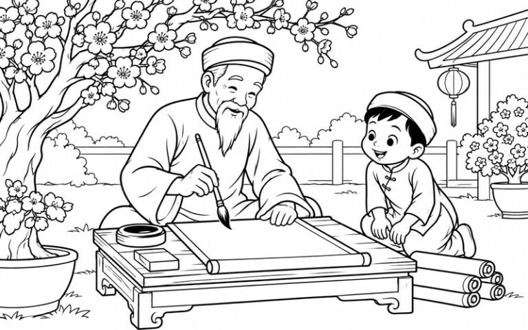 Tranh Tô Màu Ông Đồ Ngày Tết: 37 Góc Nhỏ Bên Nghiên Mực