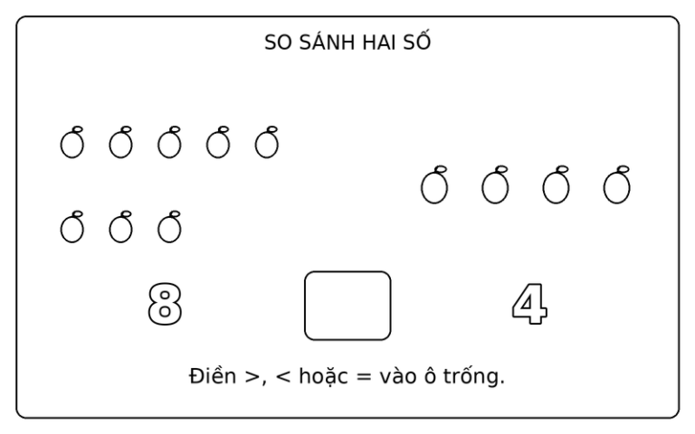 31 Tranh Tô Màu So Sánh Lớn Hơn Nhỏ Hơn Bằng Nhóm Hình
