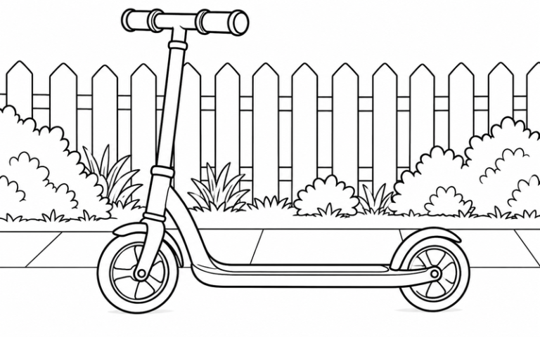 38 Tranh Tô Màu Xe Trượt Scooter Với Tay Lái Chữ T
